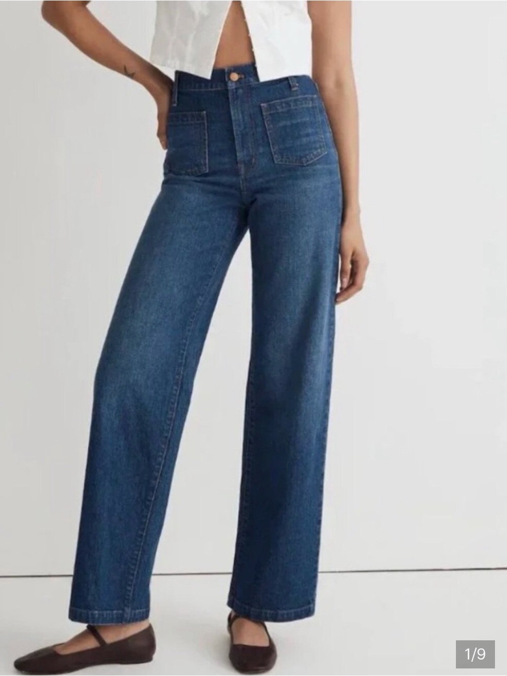High-Rise Emmet Wide-Leg Jeans in Deep Indigo